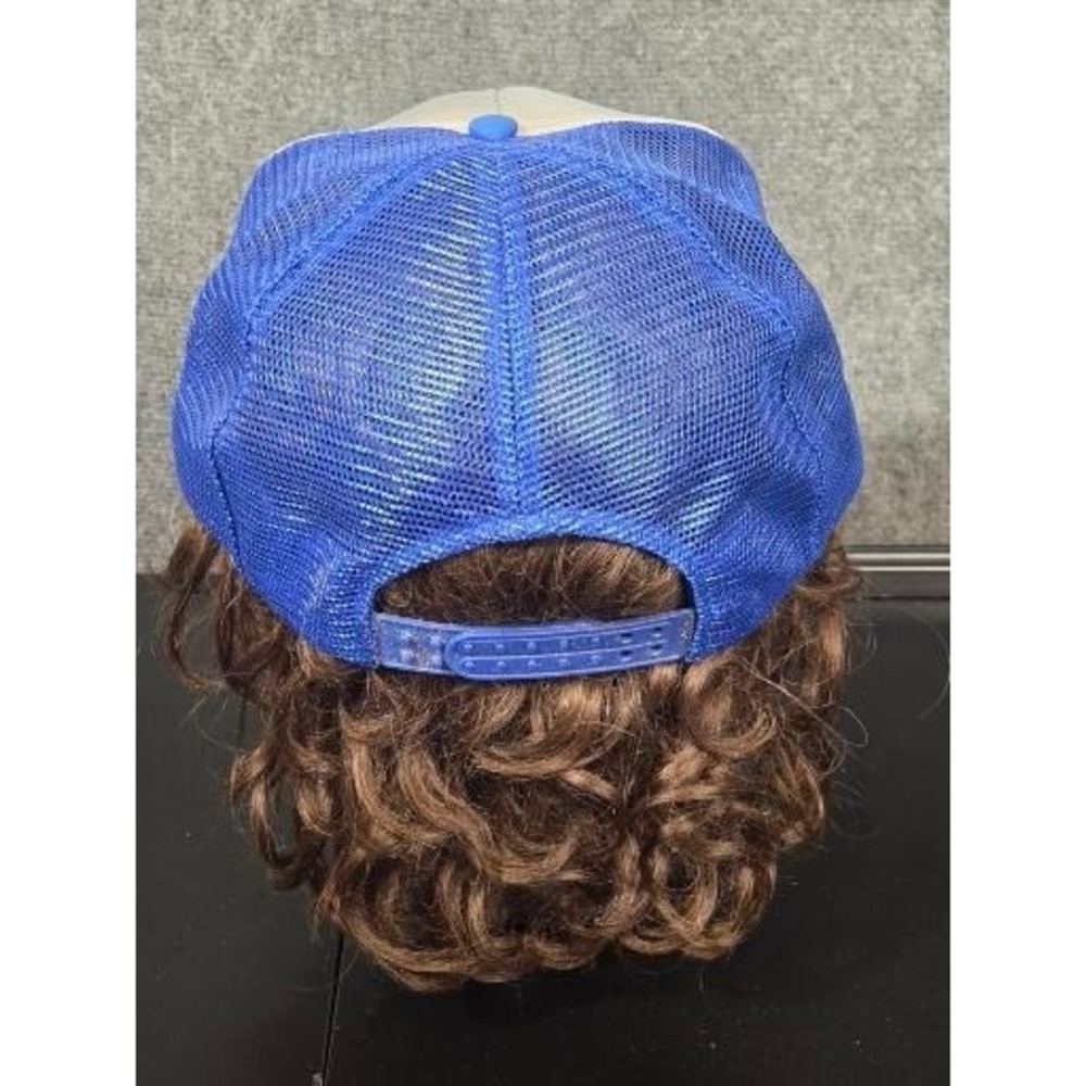 VTGg Mohrs BJ Control Systems Blue White Mesh Back Trucker Hat Snapback Cap Work - Picture 2 of 8